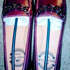 Women's Driver Club USA Chained Leather Loafers
